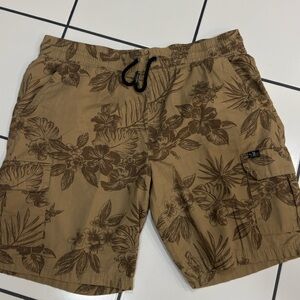 Marc Ecko Tan Floral‎ Cargo Shorts